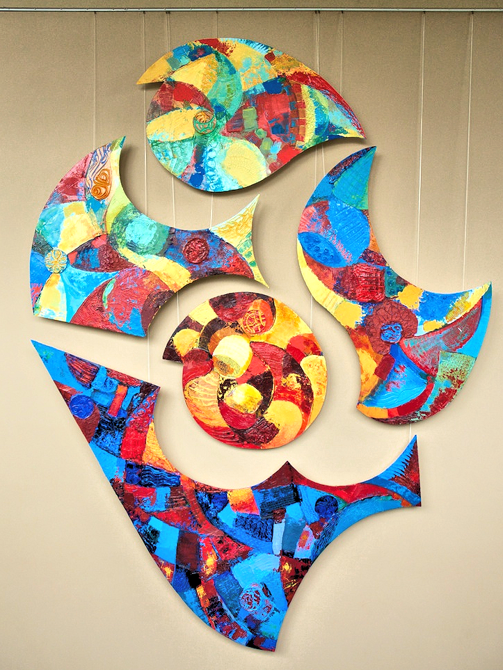 Entropy by Mary Laucks a 5-part series of paintings shown hung together as a single work with 5 parts